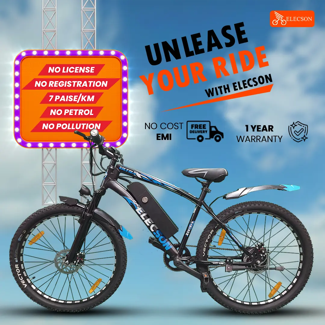 Advertisement for a bicycle: 'Unleash your ride' - A sleek bike with a rider cruising through a scenic mountain trail.