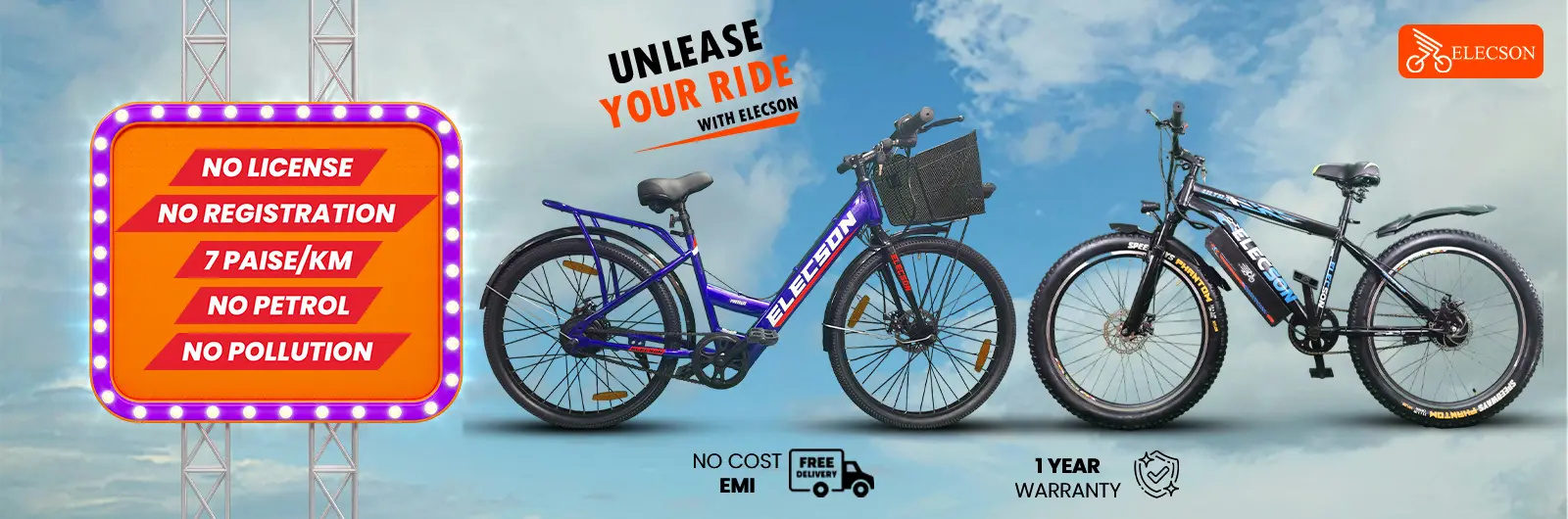 A banner on a bicycle that reads "unlock your ride", encouraging cycling.